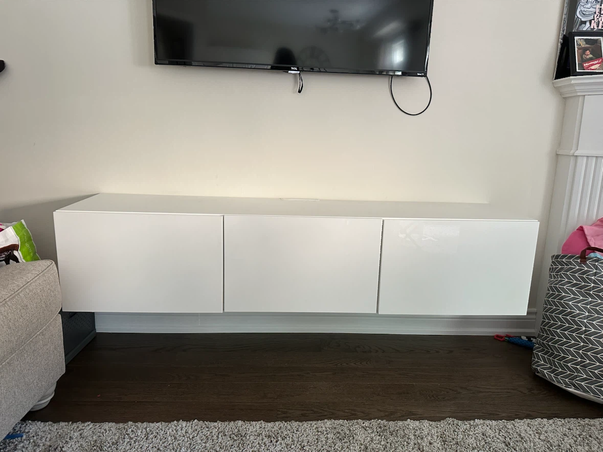 White Floating Media Console
