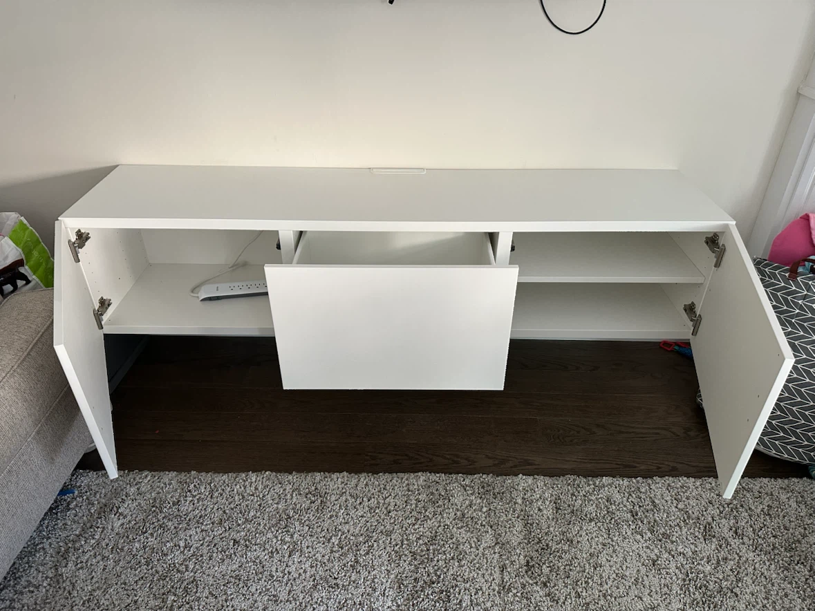 White Floating Media Console - photo 2