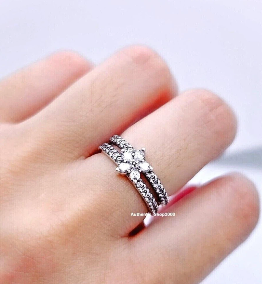 Pandora Sparkling snowflake Double Ring 💍