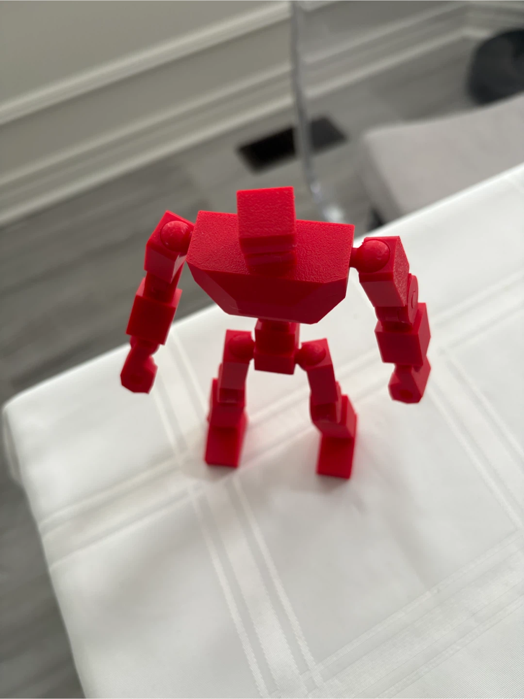 3D Red Articulated Robot Figure - photo 3