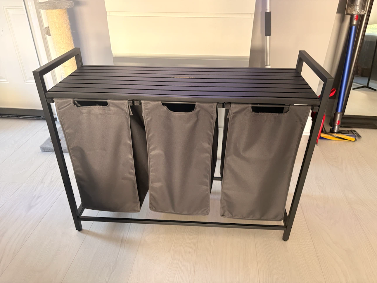 3-Bin Laundry Sorter Bench