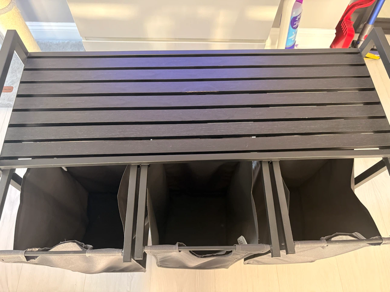 3-Bin Laundry Sorter Bench - photo 2