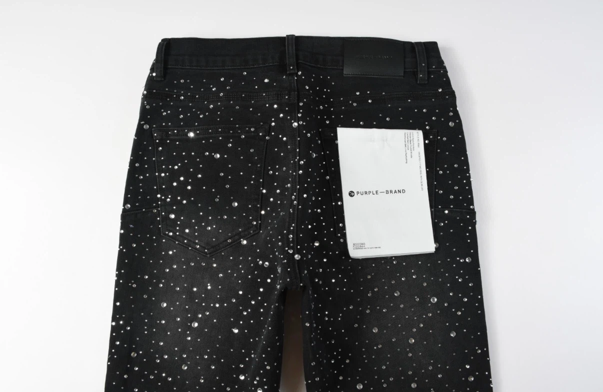 Purple Brand Black Crystal Embellished Jeans - photo 3