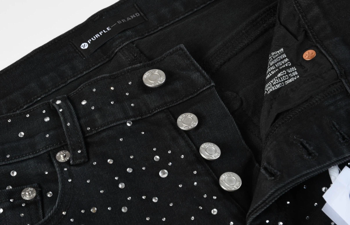Purple Brand Black Crystal Embellished Jeans - photo 4