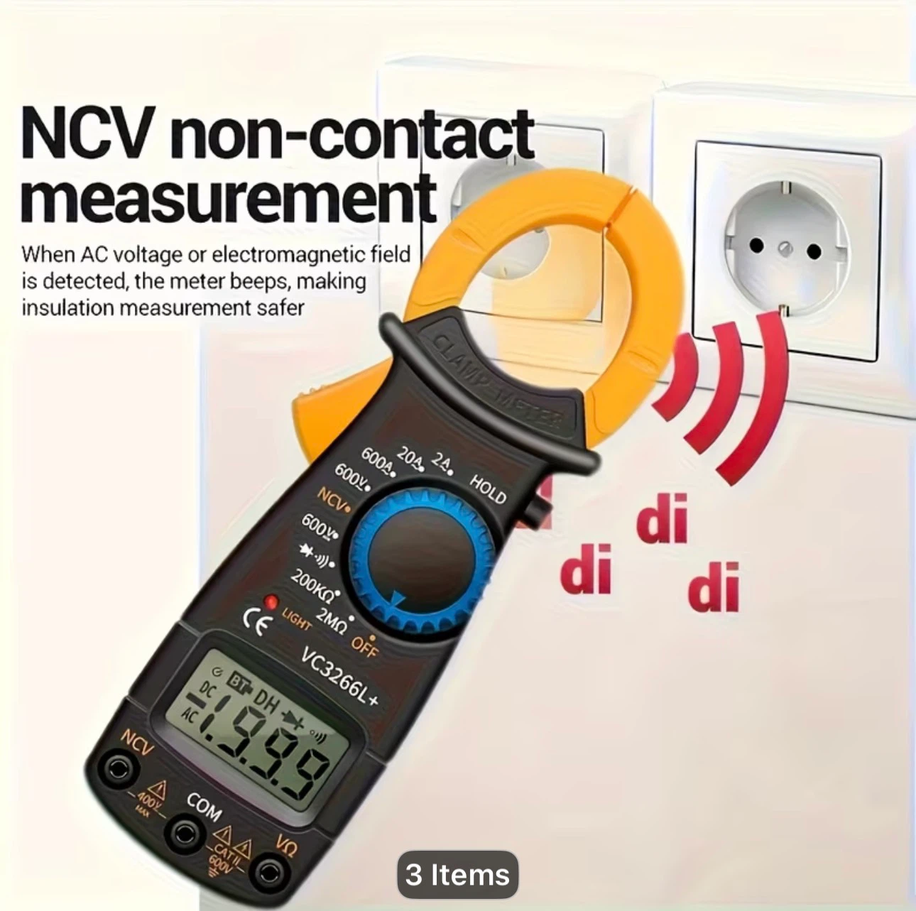 Clamp-On Multimeter Ammeter Set, Including Measuring Pen - photo 2