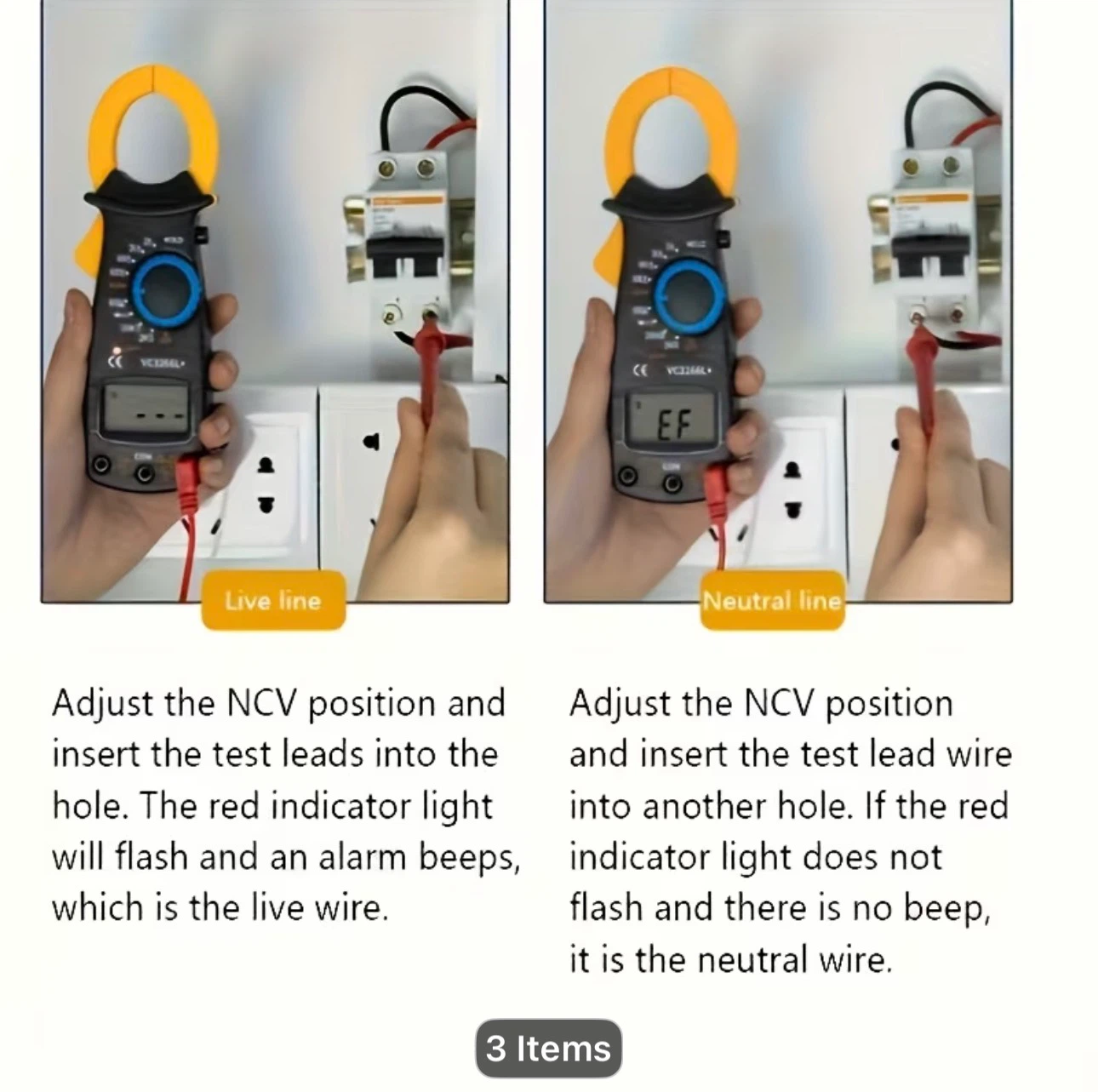 Clamp-On Multimeter Ammeter Set, Including Measuring Pen - photo 3