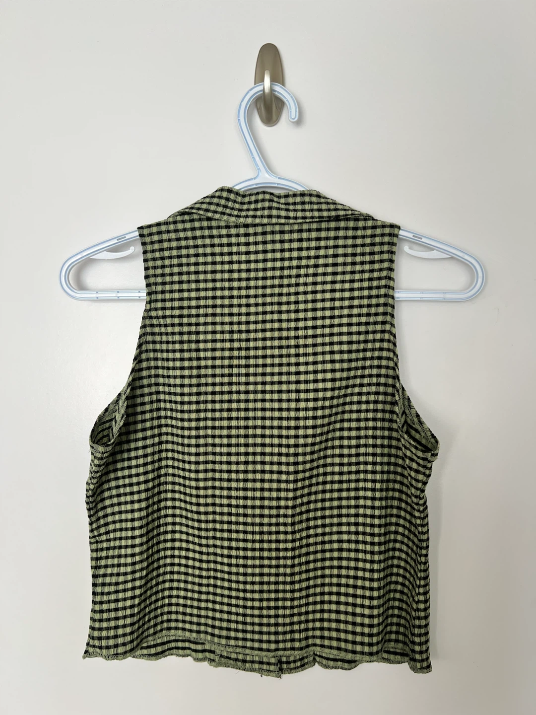 Sleeveless Plaid Shirt - photo 2