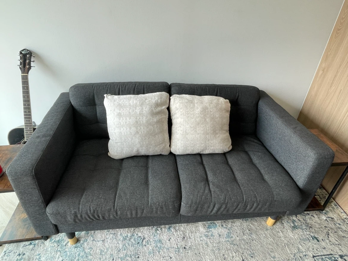 Dark Grey 2-Seater Sofa with Cushions - photo 2