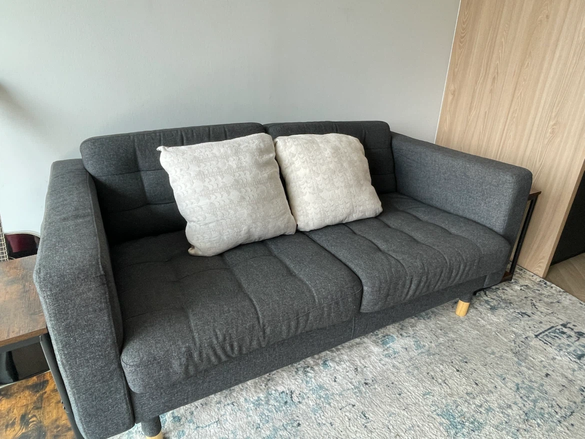 Dark Grey 2-Seater Sofa with Cushions - photo 3