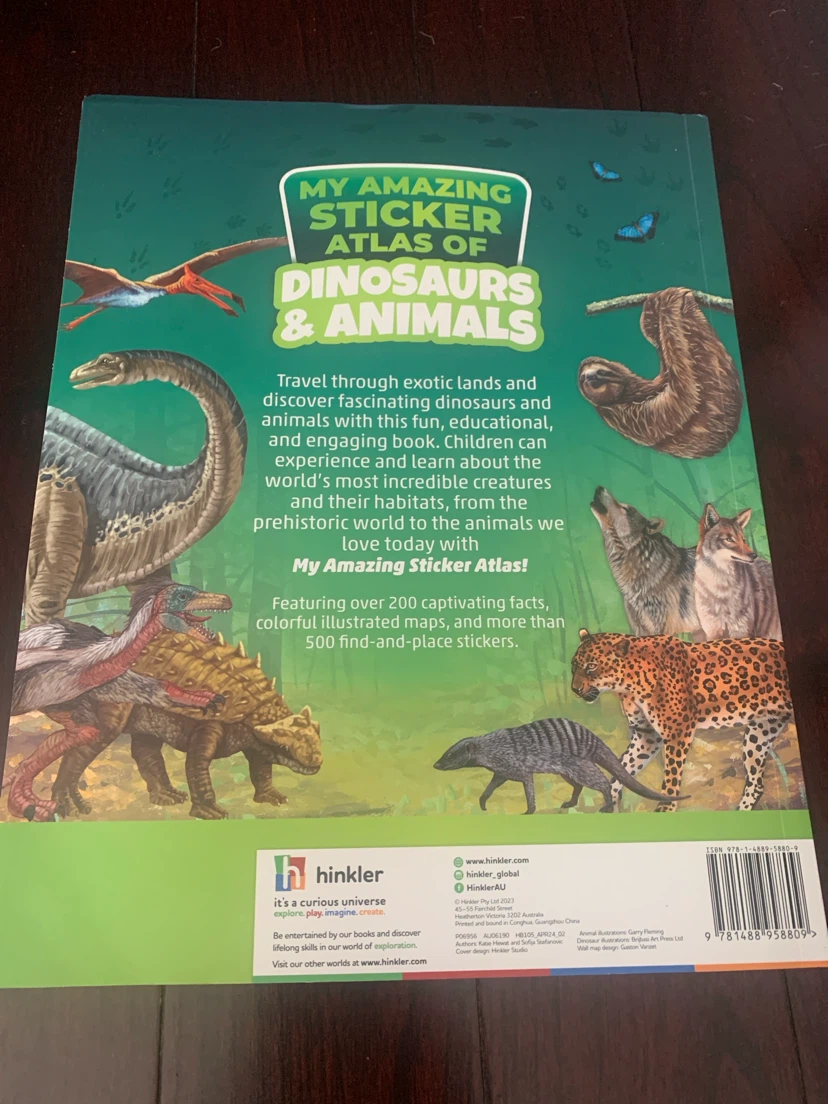 Atlas of Dinosaurs & Animals Book - map & stickers included - photo 5