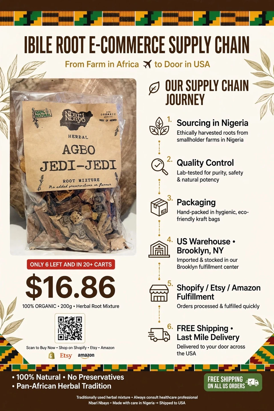 Nbari Nbayo Herbal Agbo Jedi-Jedi Root Mixture - 200g