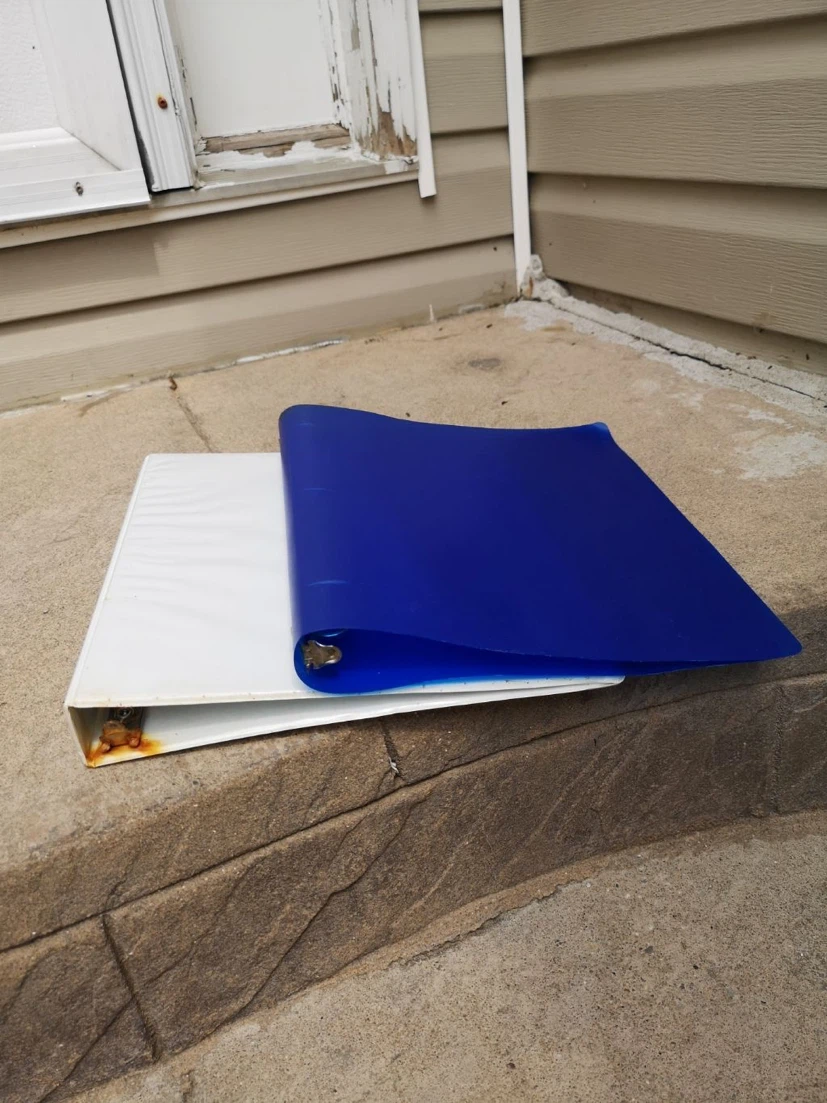 White and Blue Binder