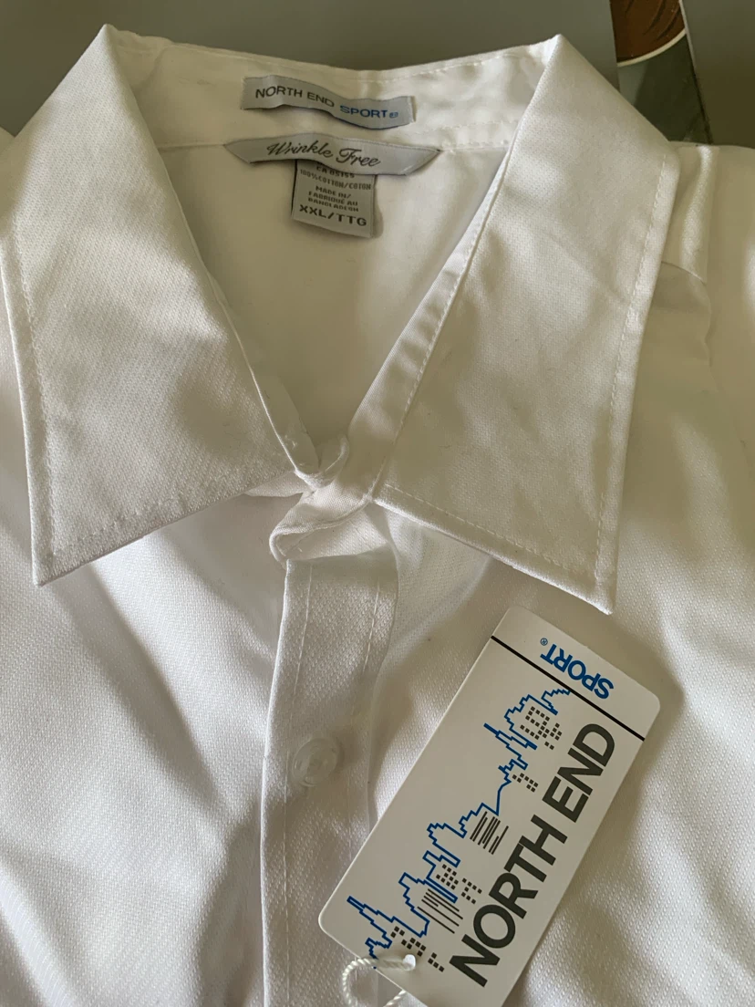 North End Sport White Wrinkle-Free Shirt XXL