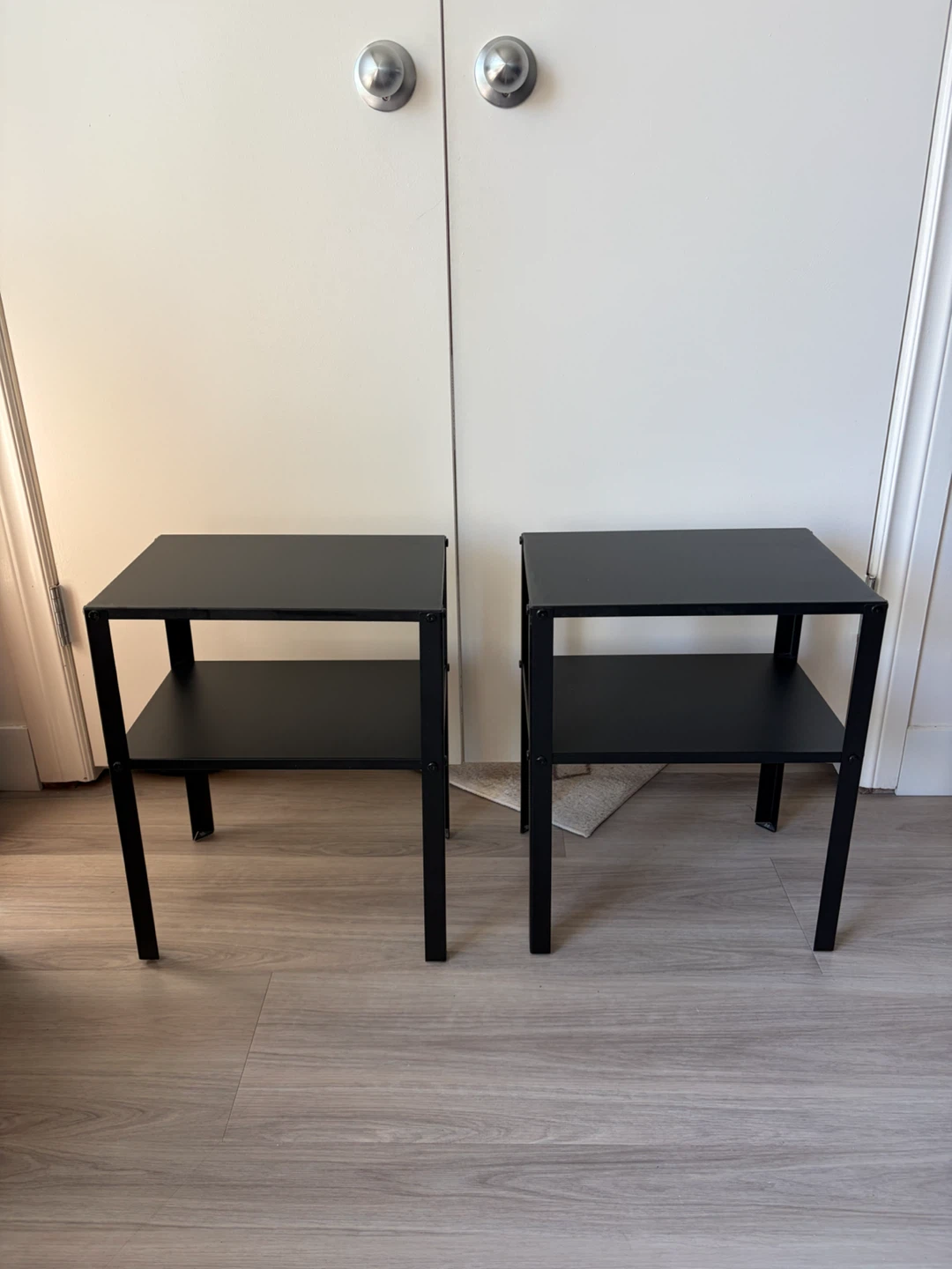Pair of IKEA Black Metal Side Tables