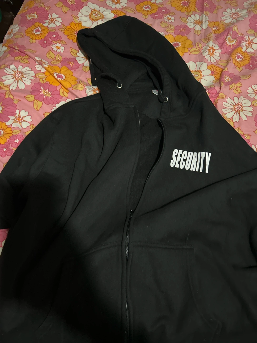 Black Security Zip-Up Hoodie