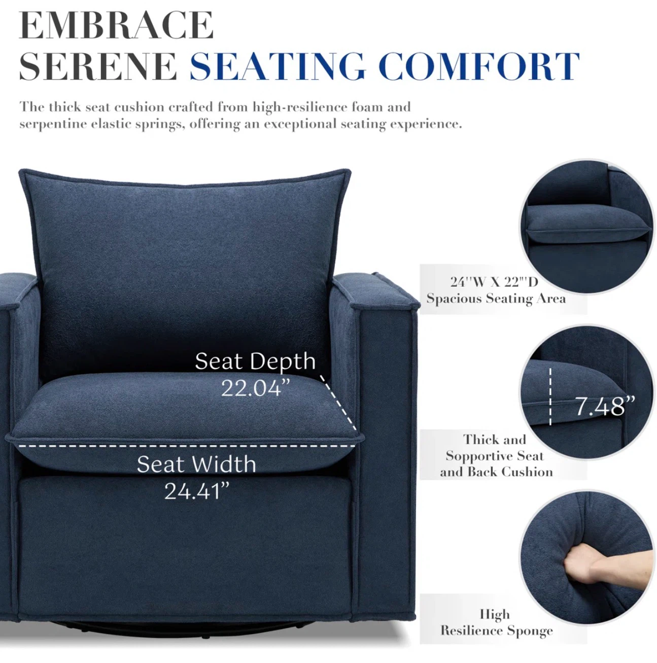 Blue Accent Chair - photo 2