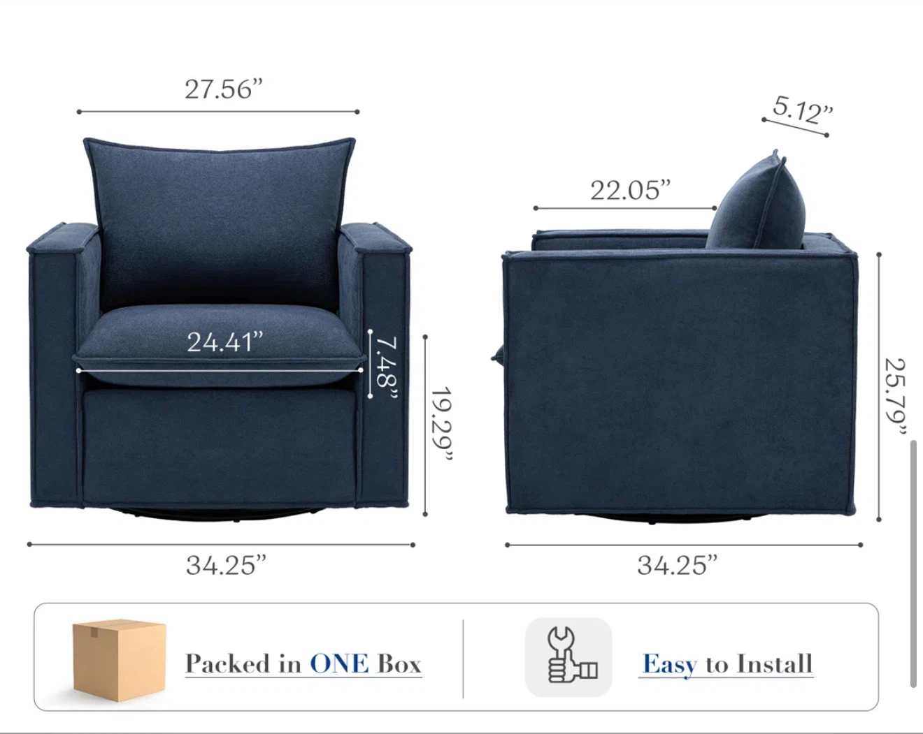 Blue Accent Chair - photo 4