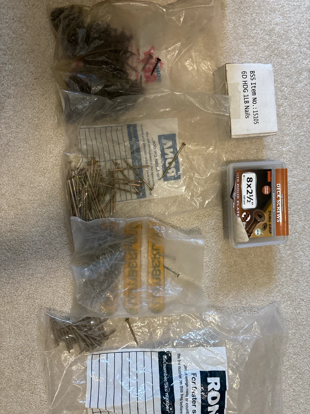 Assorted Nails and Deck Screws