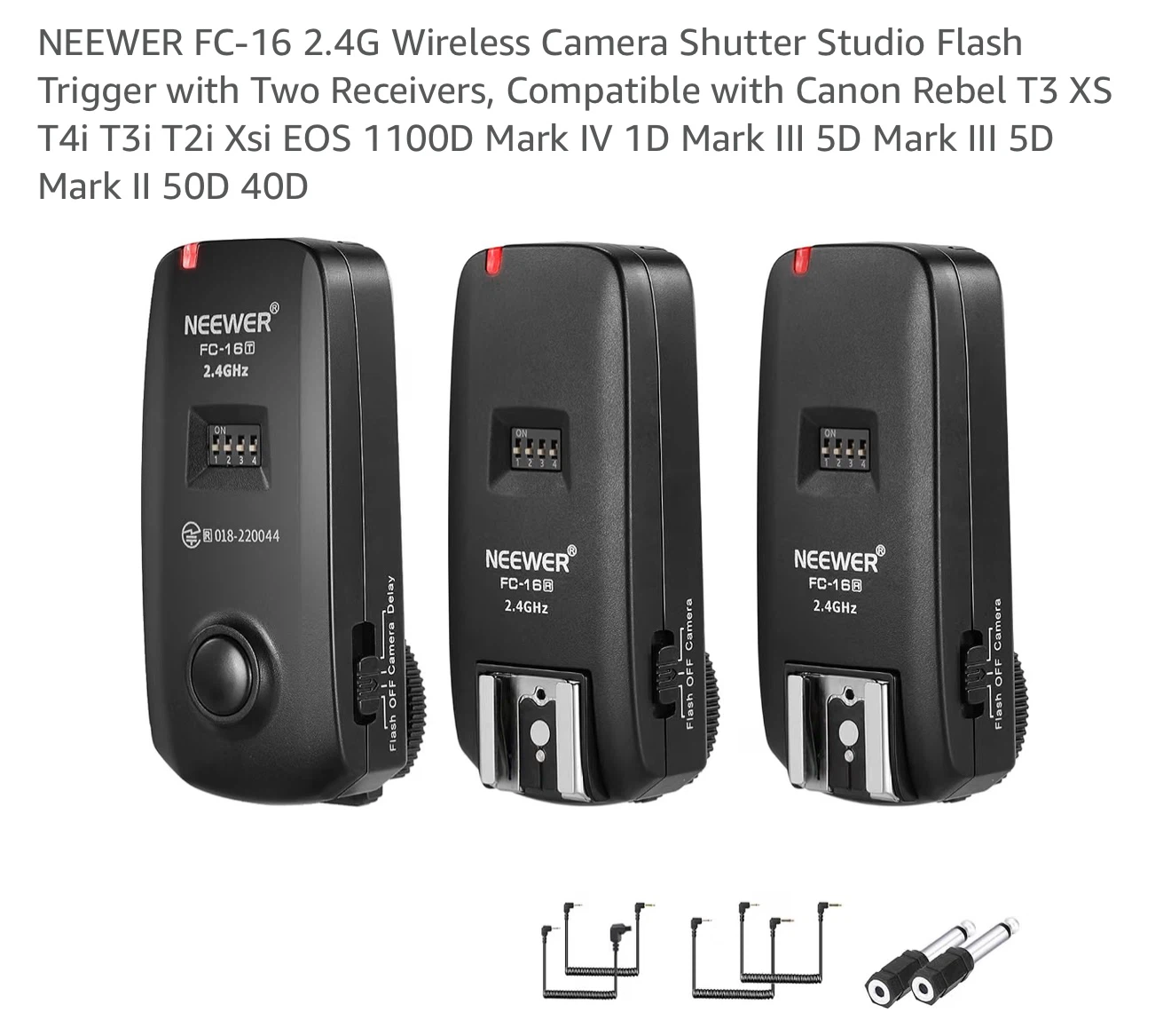 Neewer FC-16 2.4G Wireless Flash Trigger Kit - photo 3