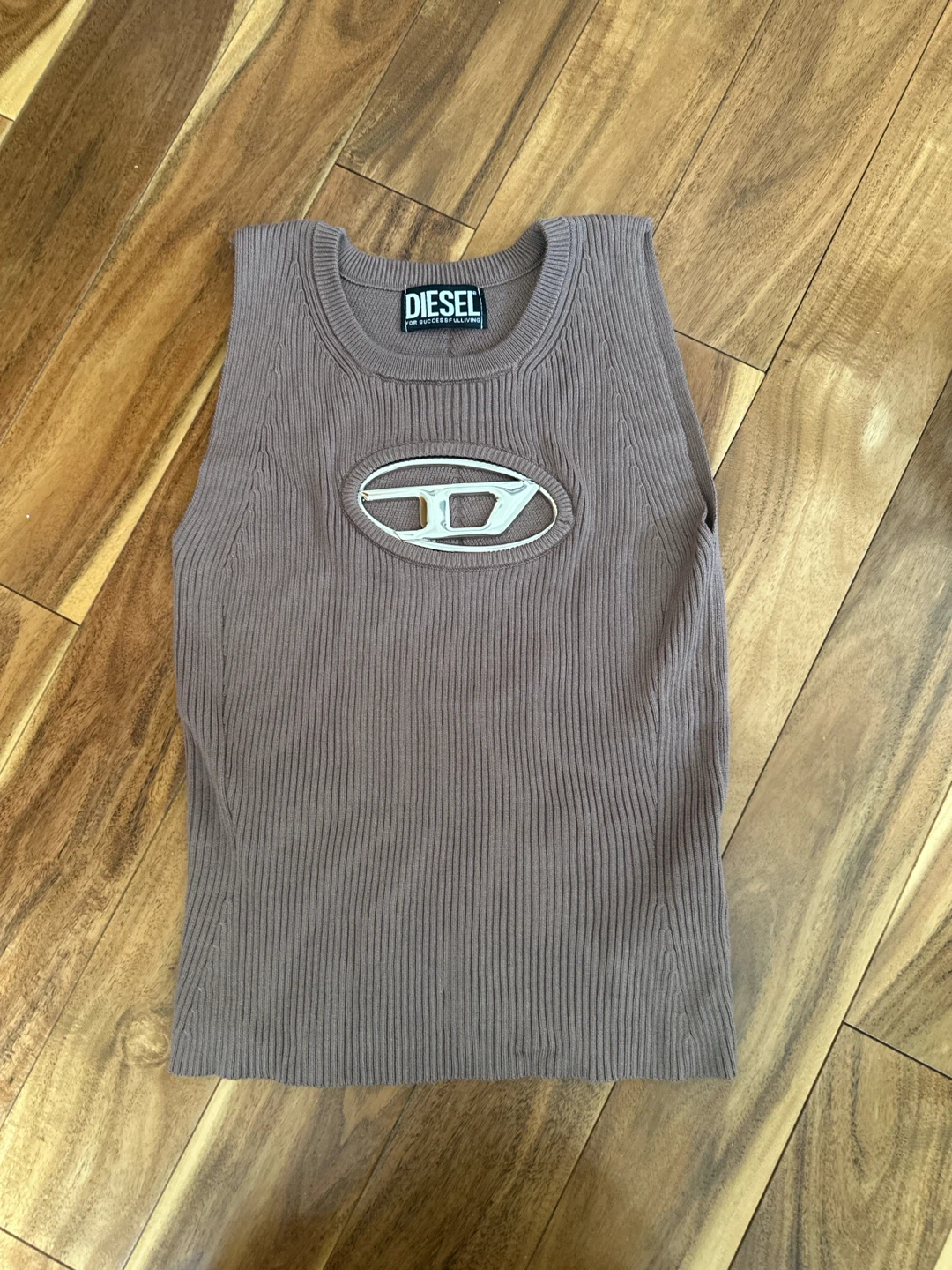Diesel Ribbed Tank Top with Logo
