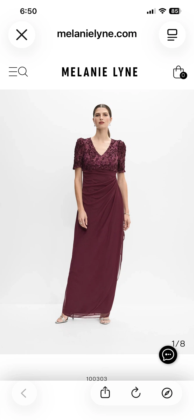 Melanie Lyne Burgundy Embellished Maxi Dress