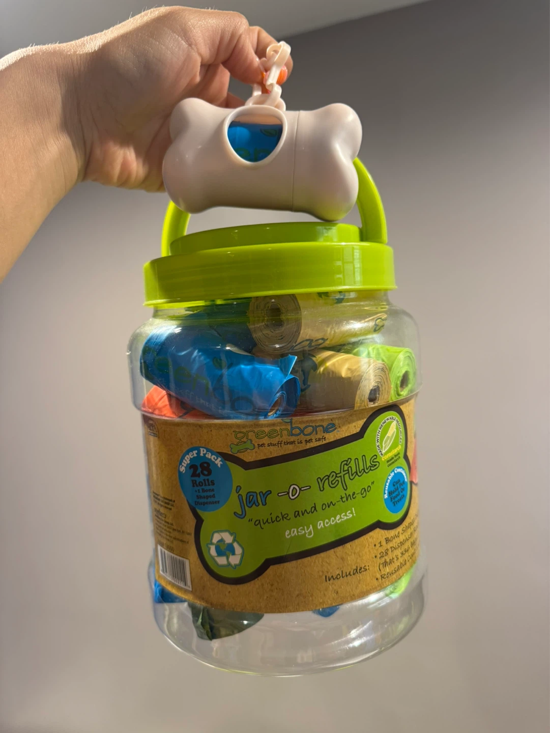 28 Count Dog Poop Bag Rolls and dispenser
