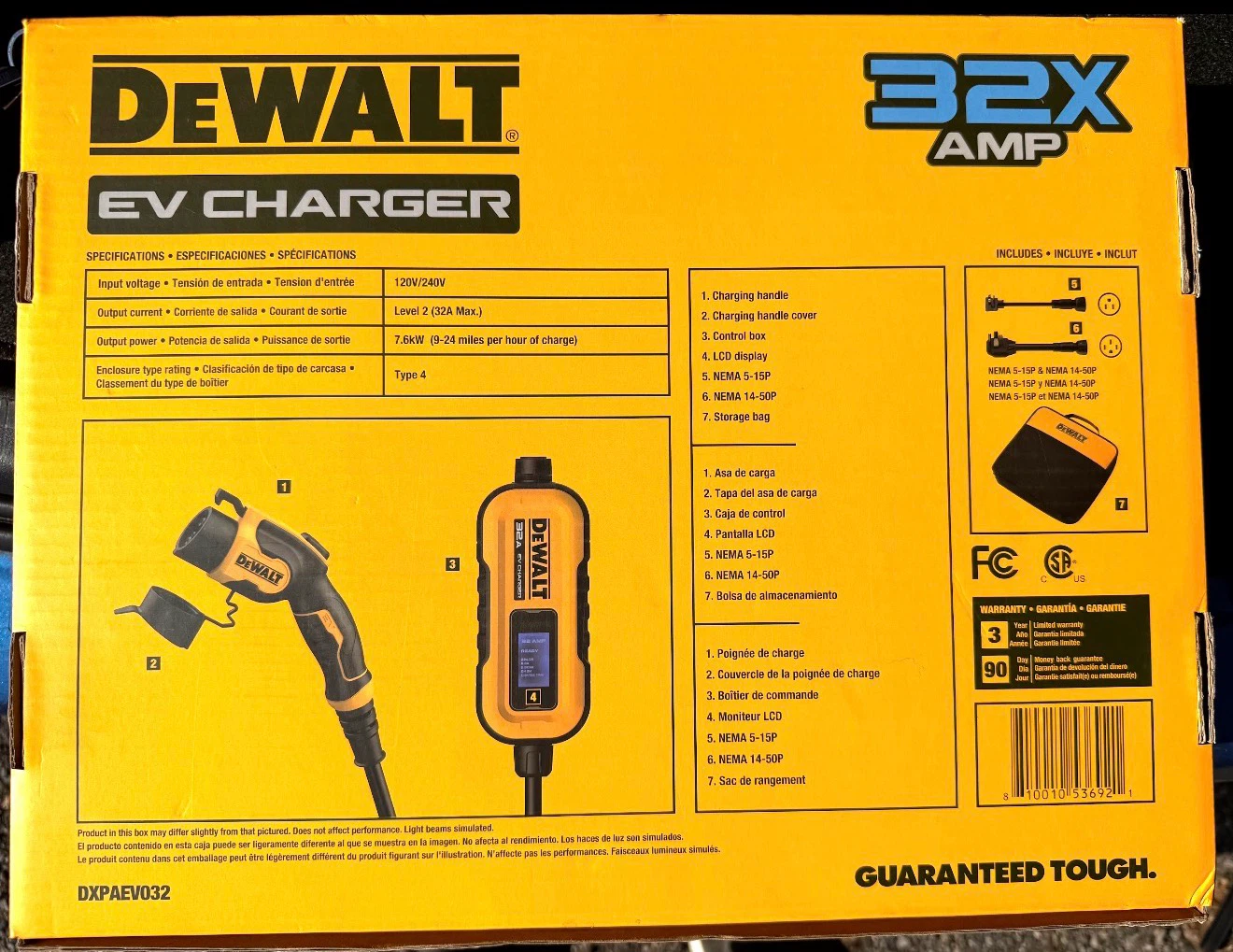 DEWALT 32A Portable Electric Vehicle Charger - photo 3