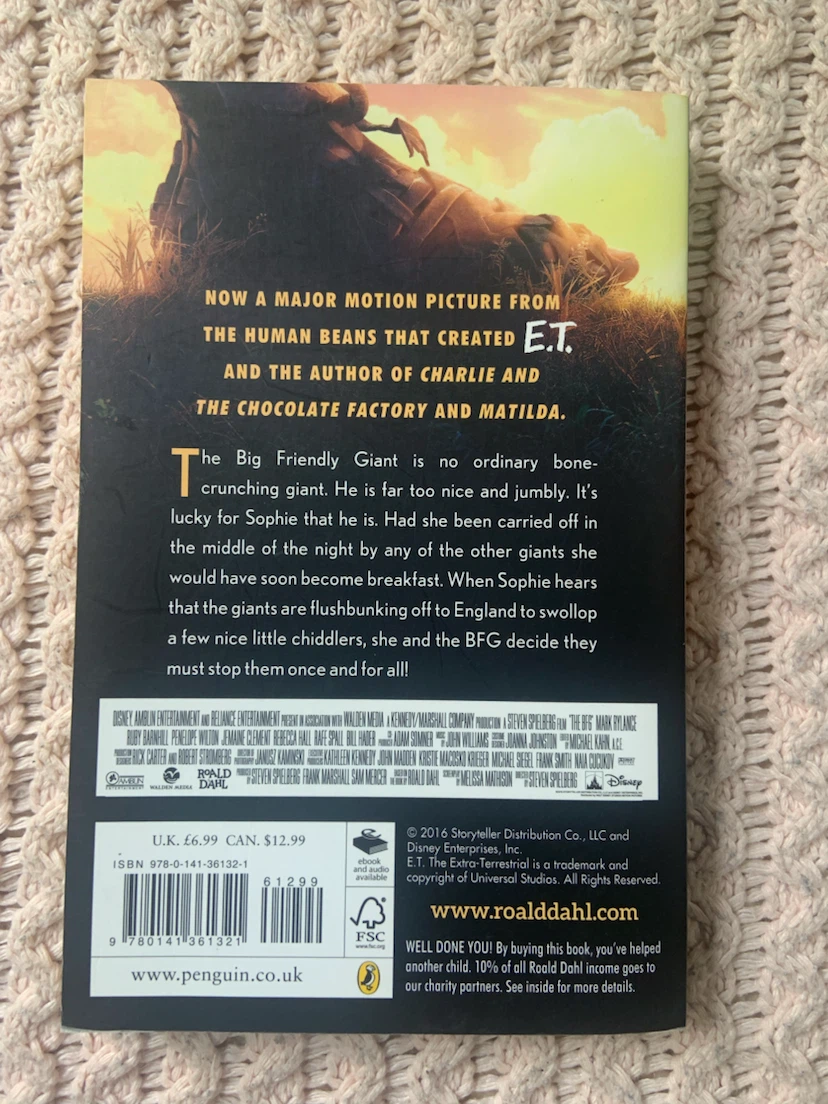 Roald Dahl The BFG Paperback Book - photo 2