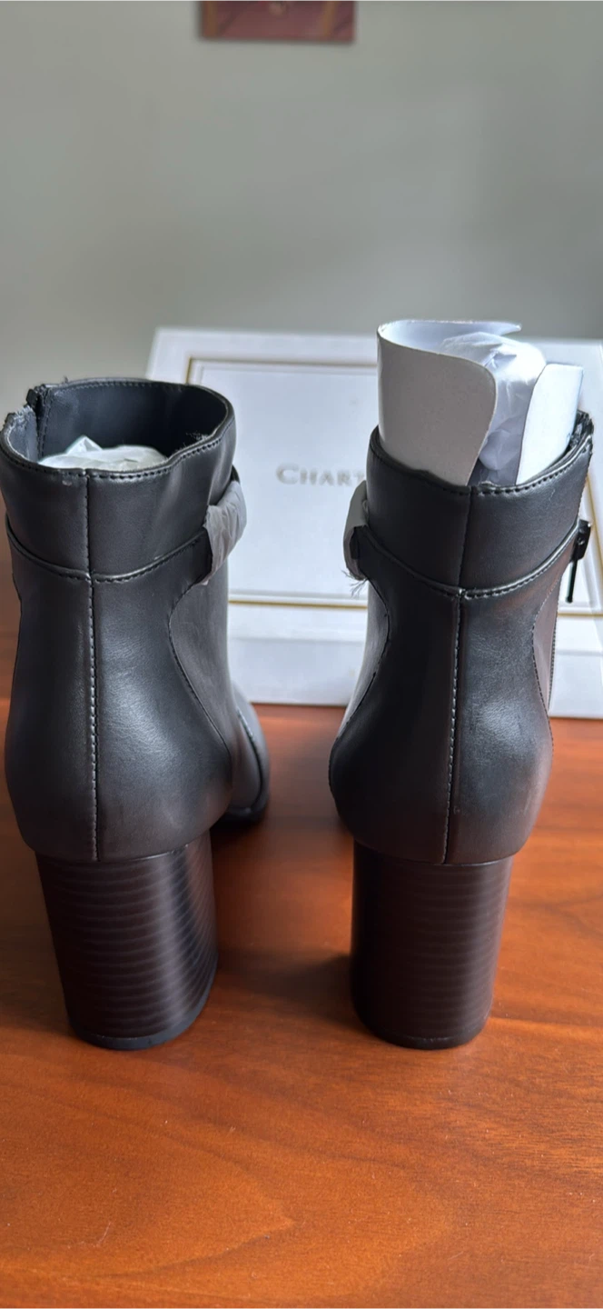 Charter Club Black Faux Leather Ankle Boots - photo 4