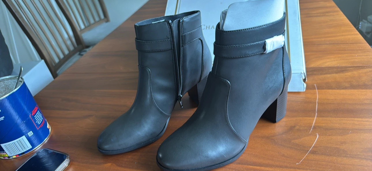 Charter Club Black Faux Leather Ankle Boots - photo 5