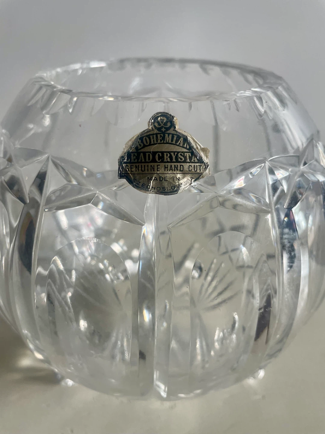 Vintage Bohemian Hand-Cut Lead Crystal Footed Vase - photo 3