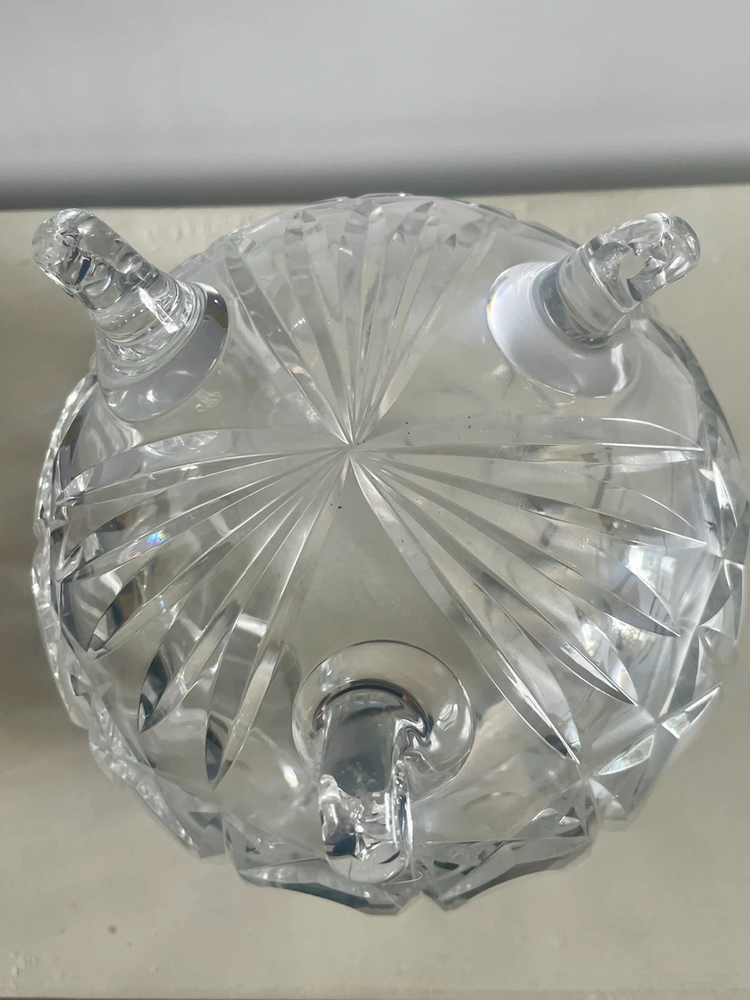 Vintage Bohemian Hand-Cut Lead Crystal Footed Vase - photo 4