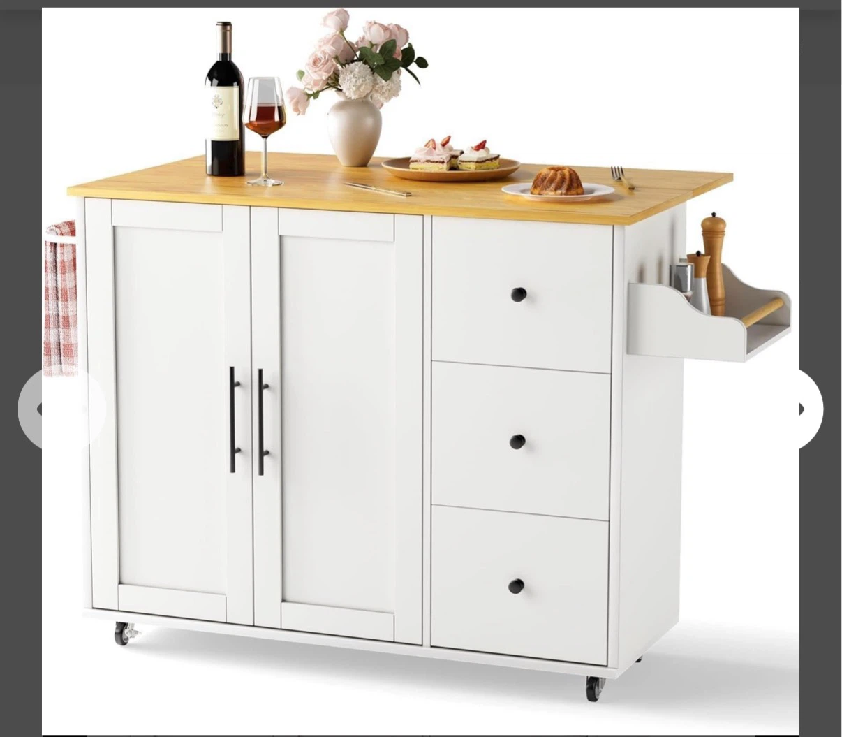 Mobile Kitchen Island with Storage