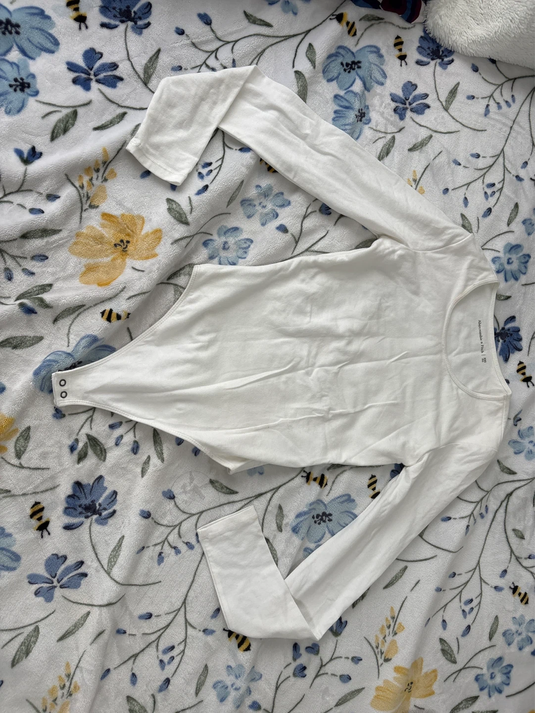 White Abercrombie & Fitch Long Sleeve Bodysuit