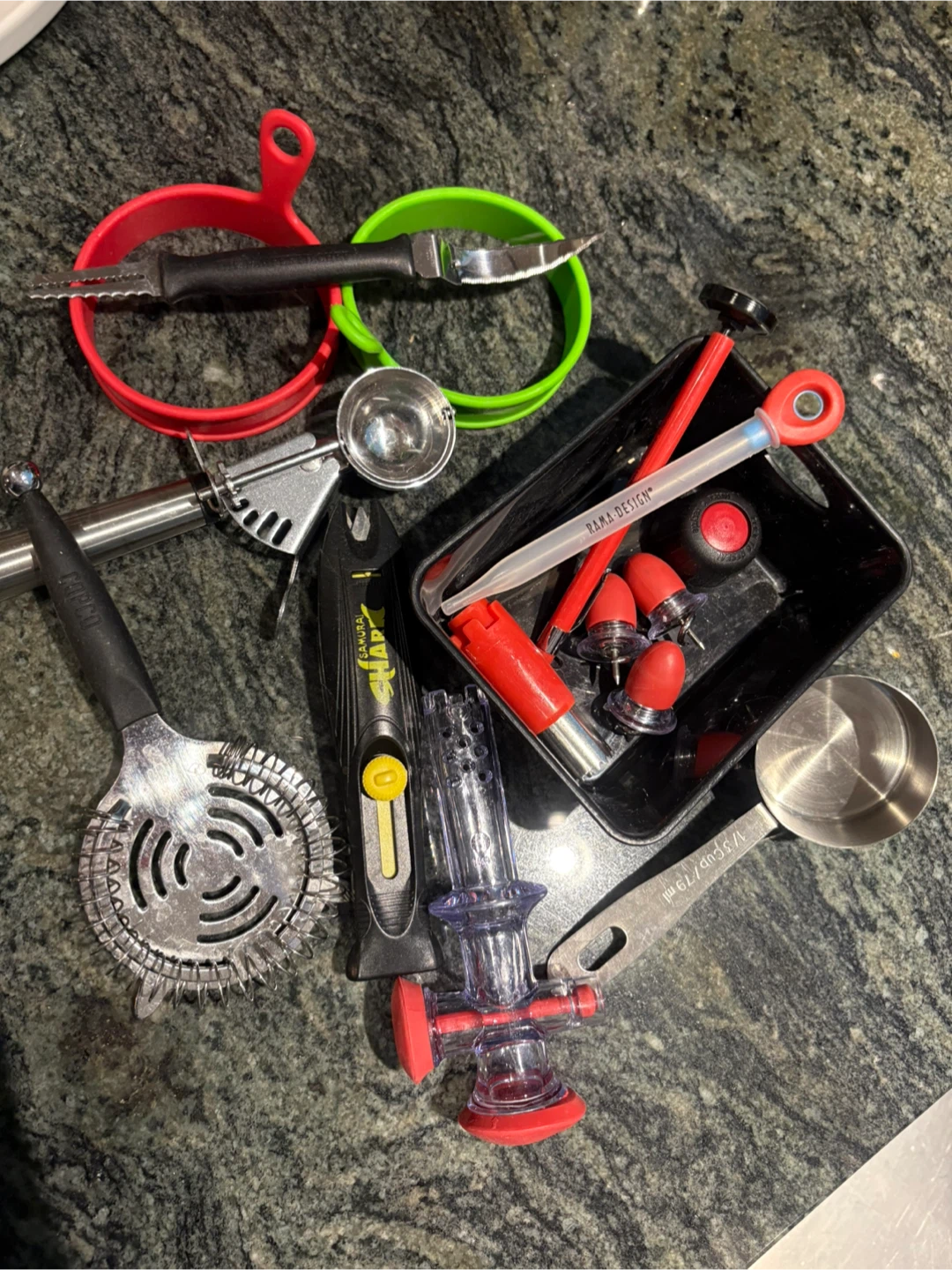 Assorted Barware and Kitchen Gadget Set