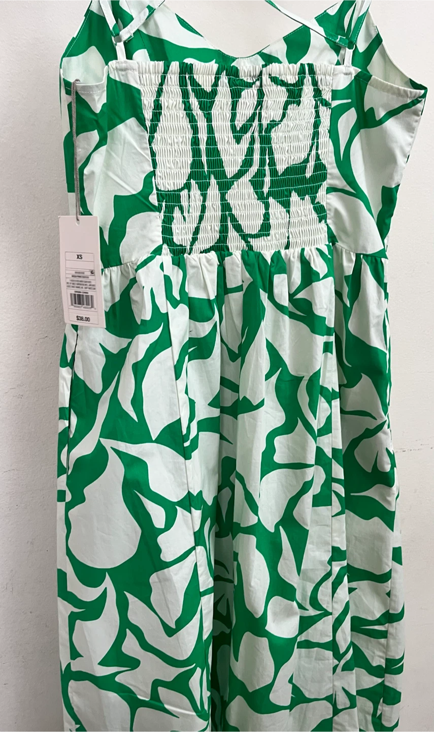 A New Day Green and White Floral Print Sundress - photo 3