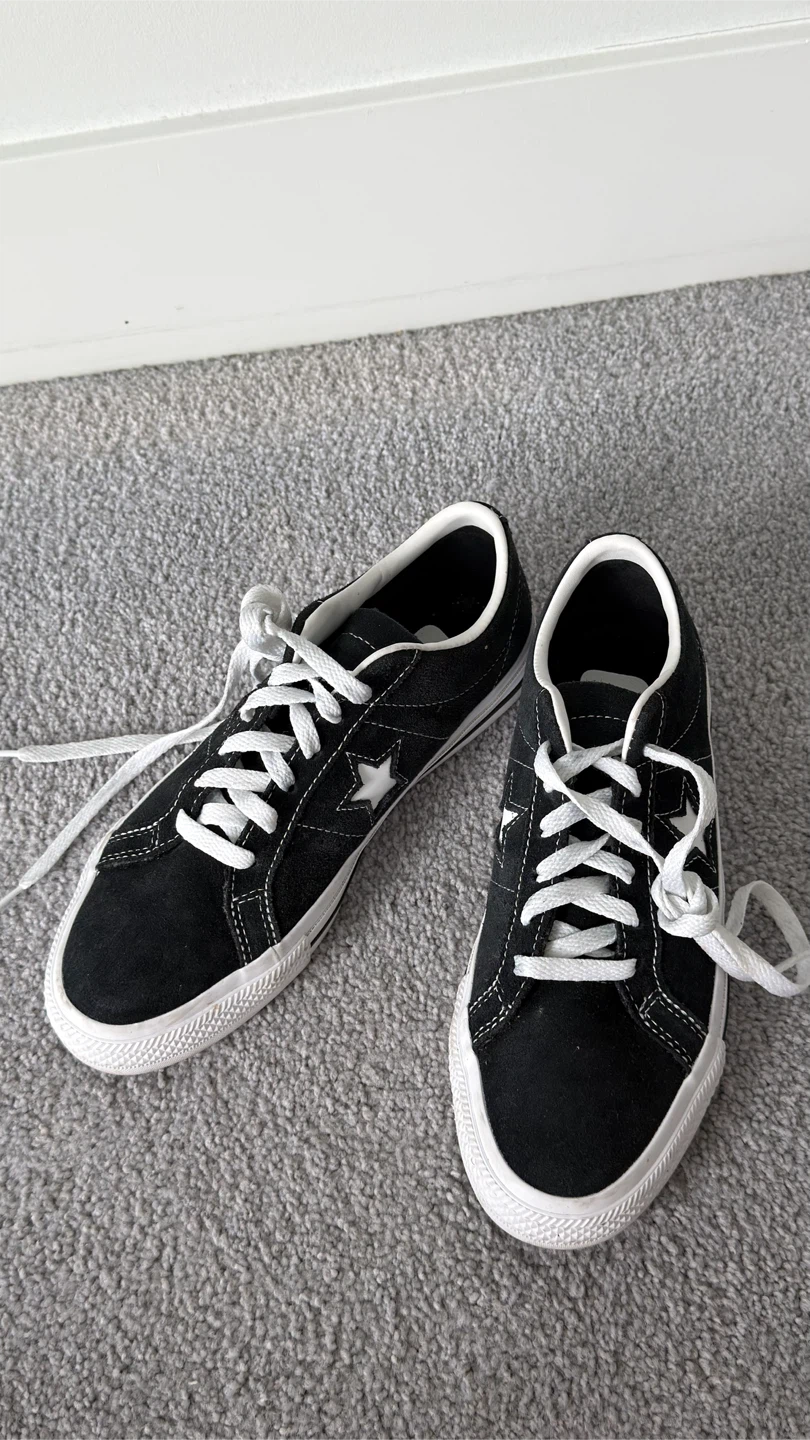 Converse One Star black suede sneakers