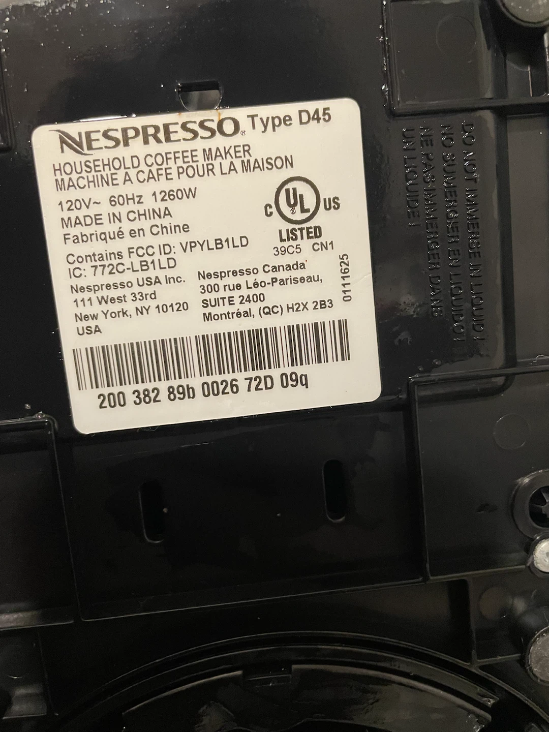 Nespresso Type D45 Household Coffee Maker - photo 2