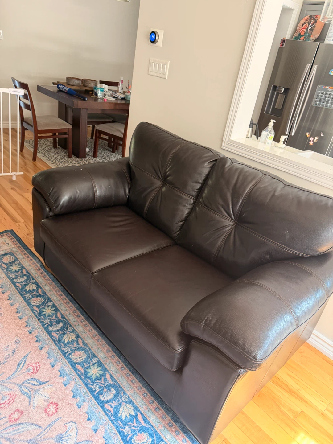 63" Leather-Look Loveseat - Brown from Bricks