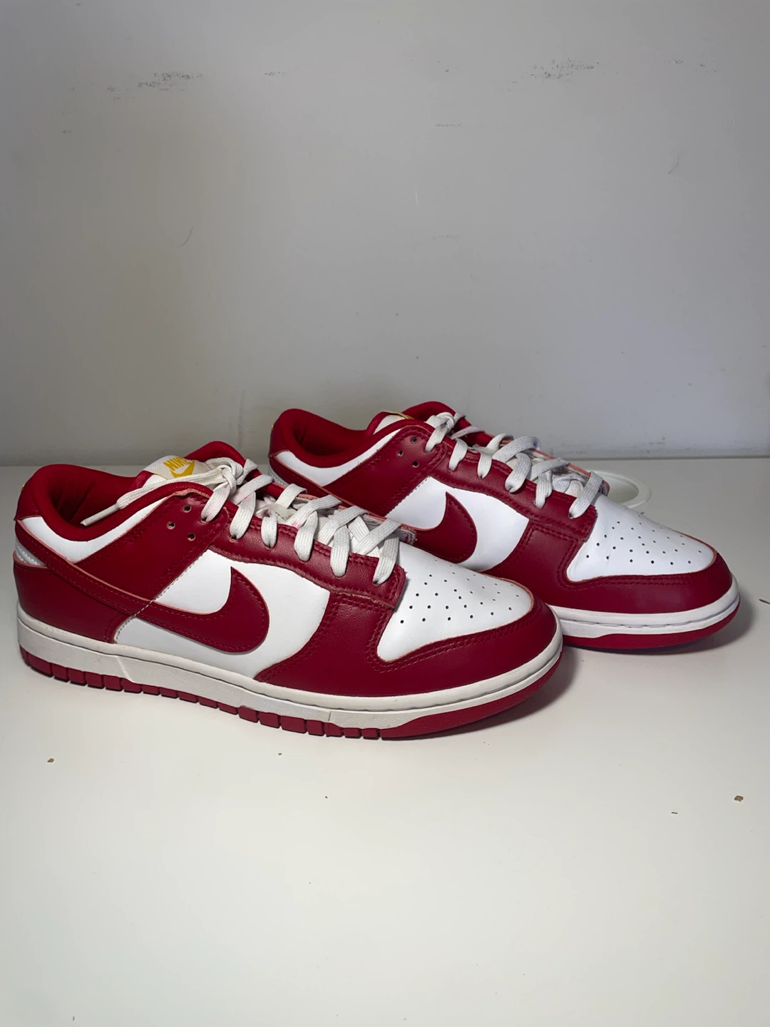 Nike Dunk Low Red White Size 8.5 Men – Like New - photo 2