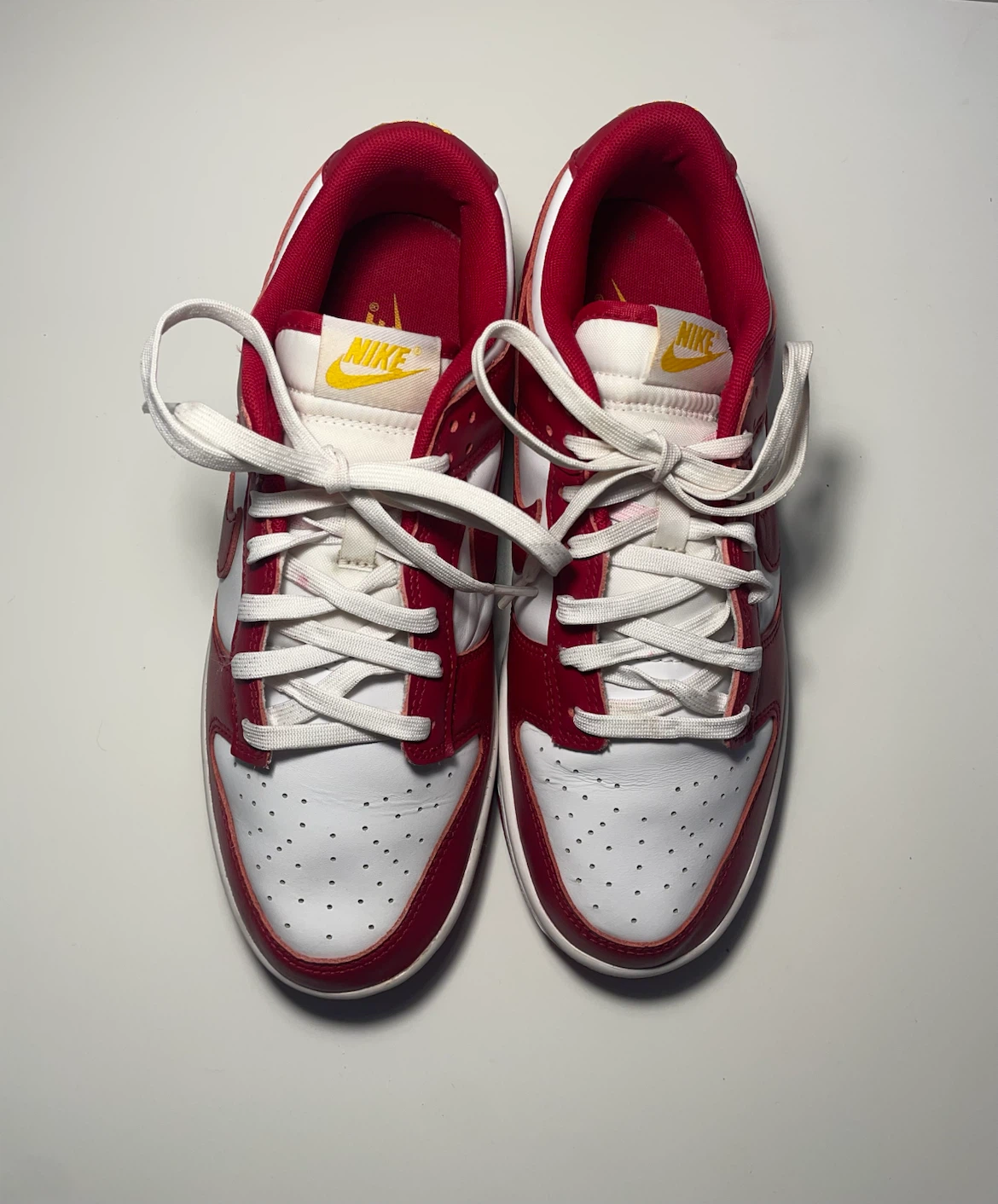Nike Dunk Low Red White Size 8.5 Men – Like New - photo 3
