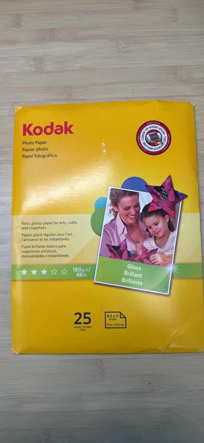 Kodak Glossy Photo Paper 8.5 x 11 Inches - 23 Sheets