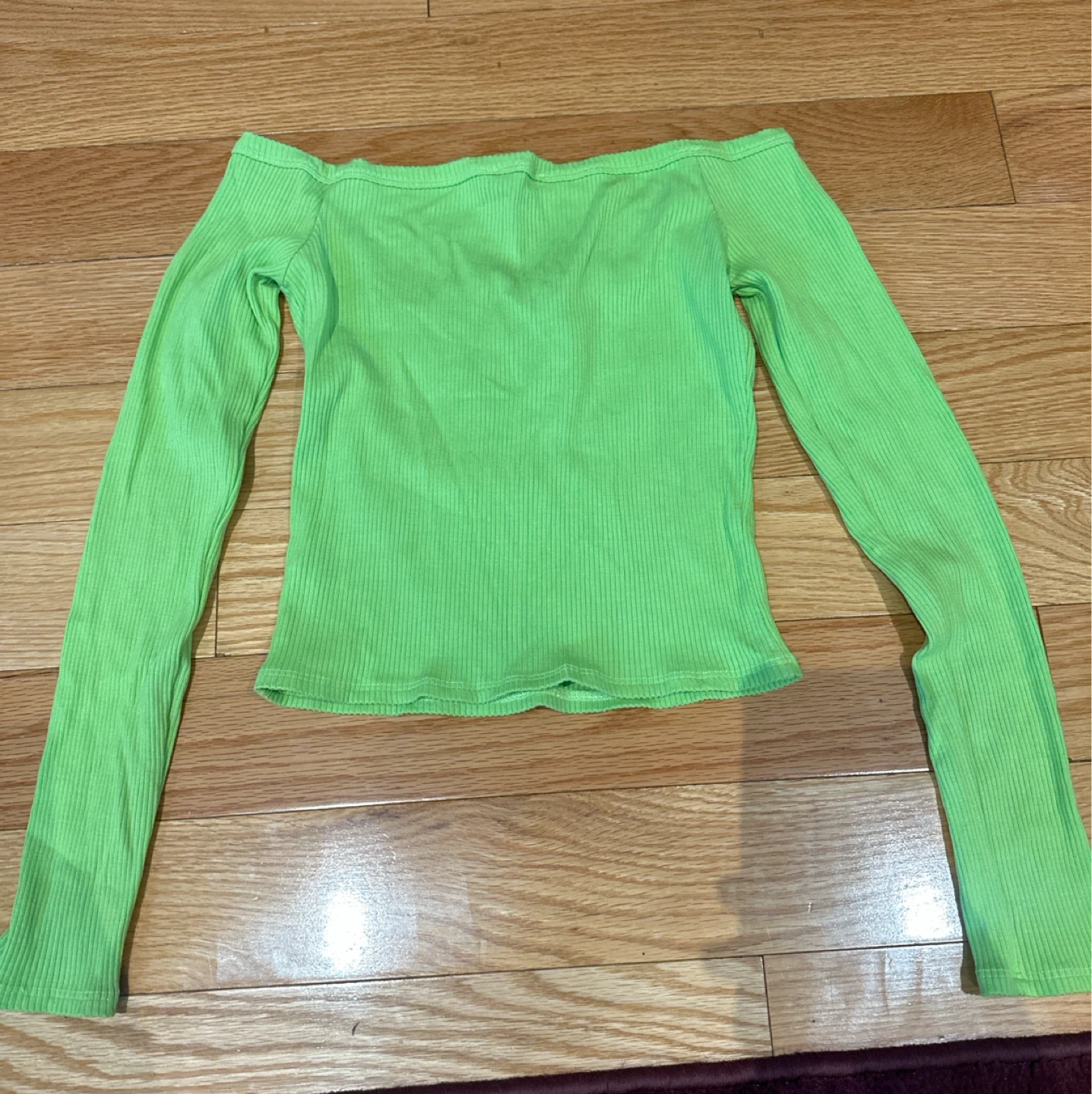Green Long Sleeve Crop Top XS-S - photo 2