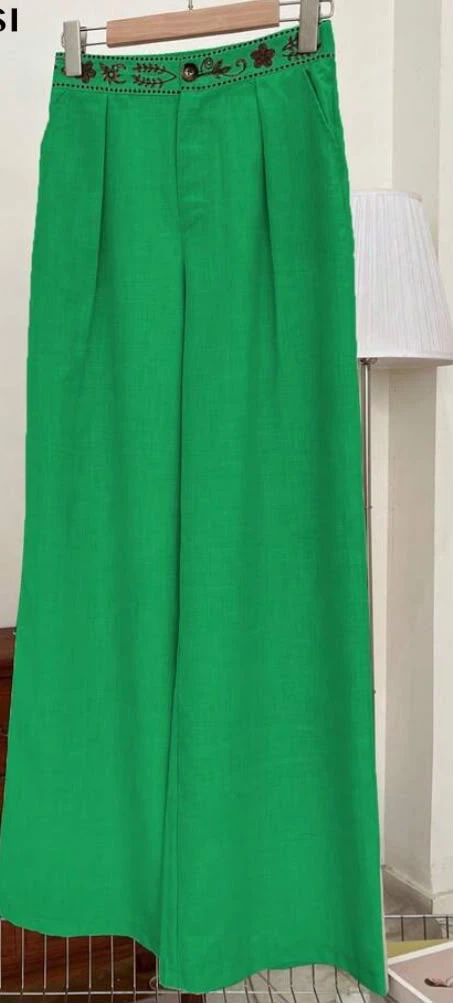 Green Wide Leg Pants size small - photo 3