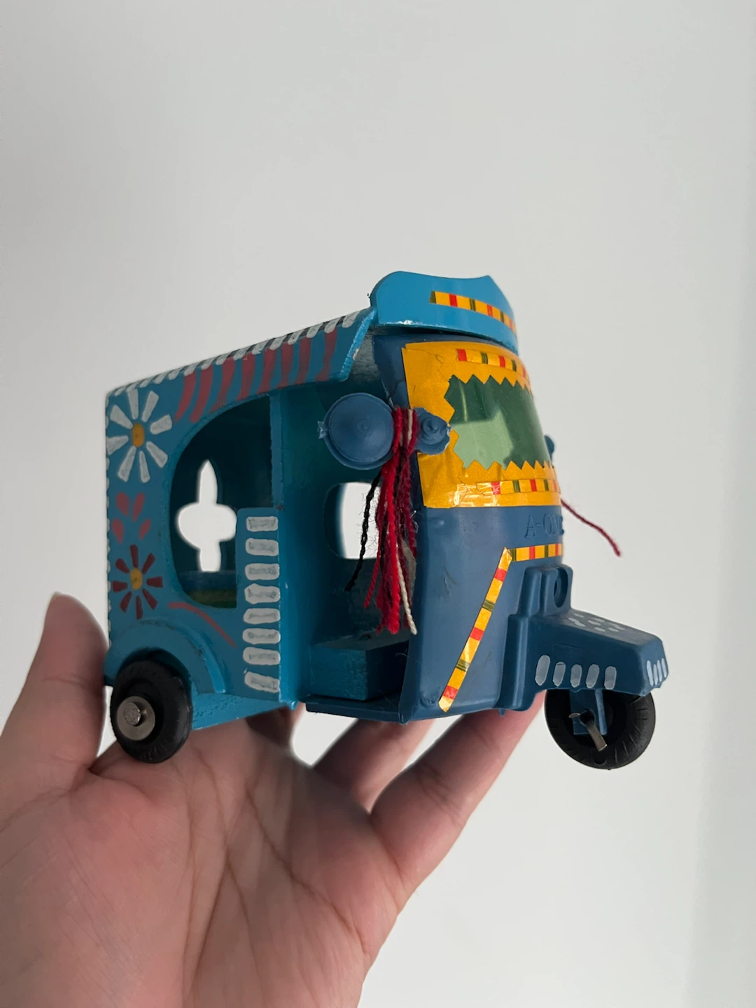 Hand-painted Auto Rickshaw Figurine