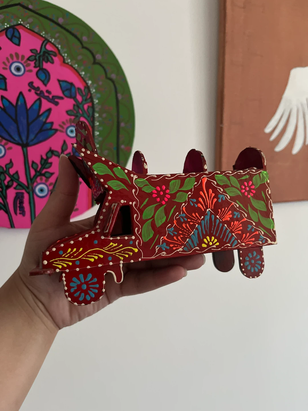 Hand-Painted Wooden Truck Decoration