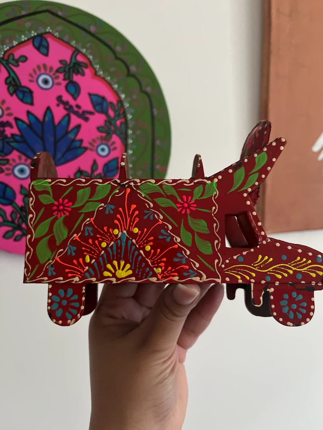 Hand-Painted Wooden Truck Decoration - photo 3