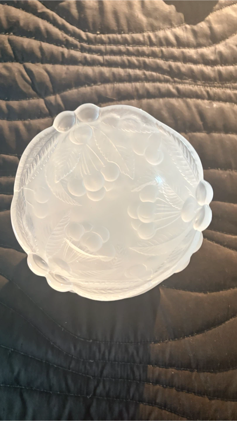 Frosted Cherry Glass Serving Bowl - photo 2