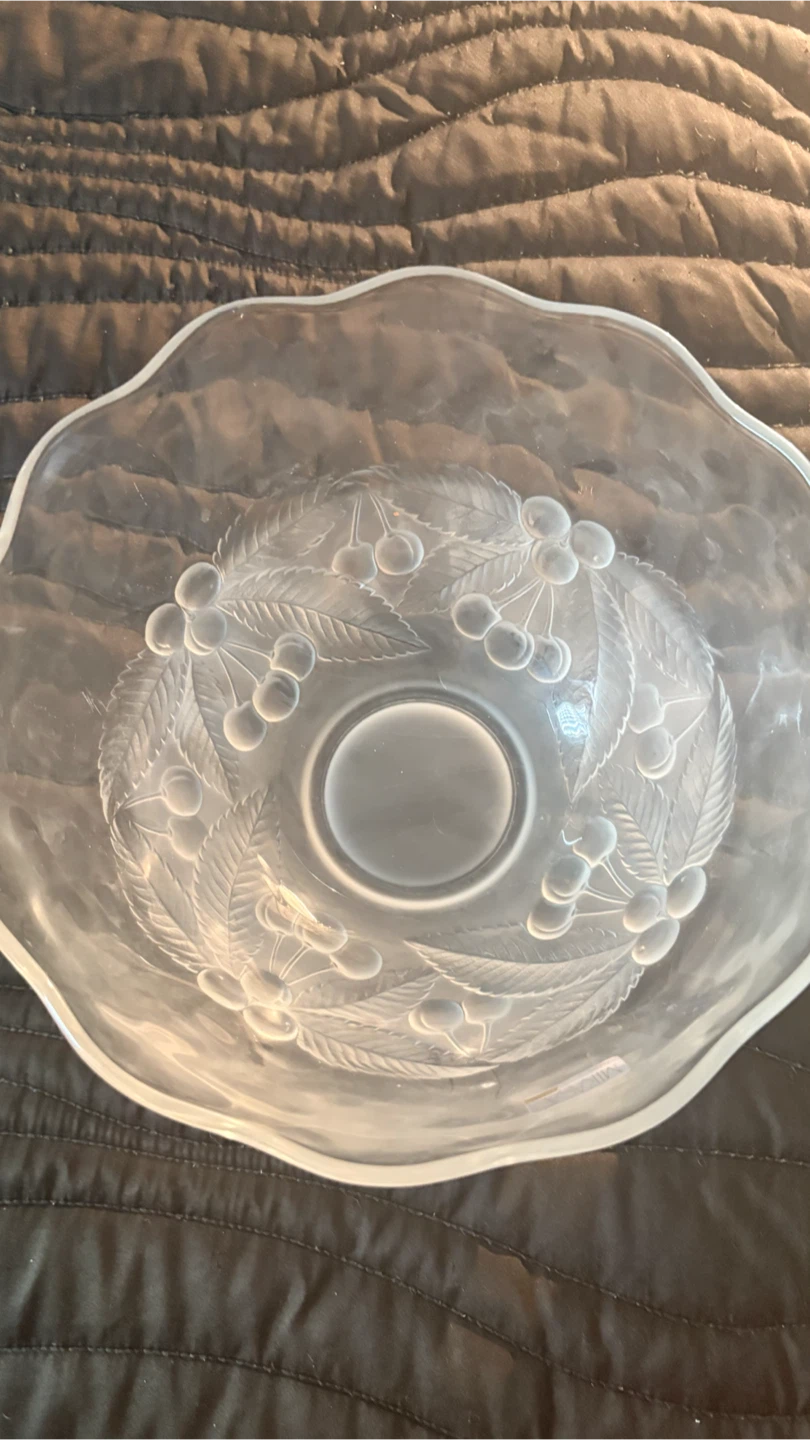 Frosted Cherry Glass Serving Bowl - photo 3