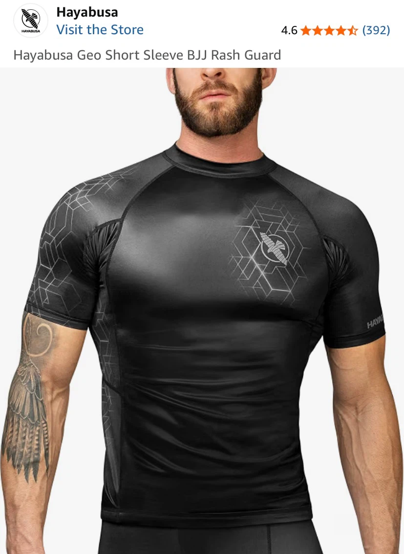 New Hayabusa Geo Short Sleeve Rash Guard Shirt XXL